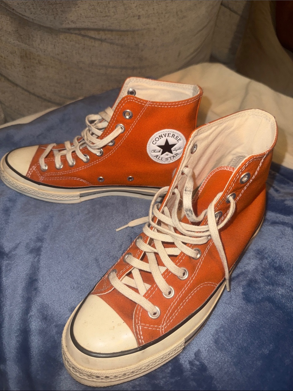 Converse Orange High Top Canvas Sneakers